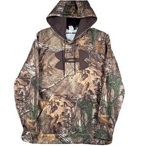 Under Armour Hoodie‎ Mens Small Realtree Camo Brown Sweatshirt Pullover Hunting